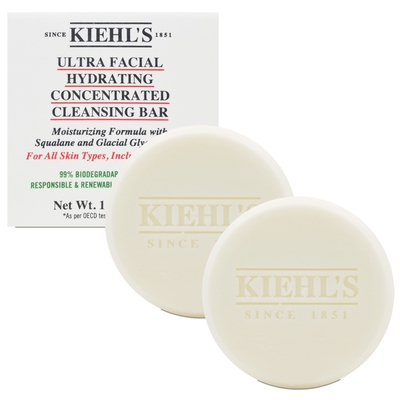 【即期品】Kiehls 契爾氏 冰河保濕舒緩潔面皂 30g*2 (效期至2025/03)