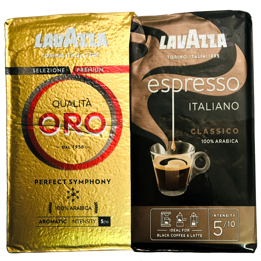 LAVAZZA ORO金牌咖啡粉(2包)＋ESPRESSO黑牌咖啡粉(2包)