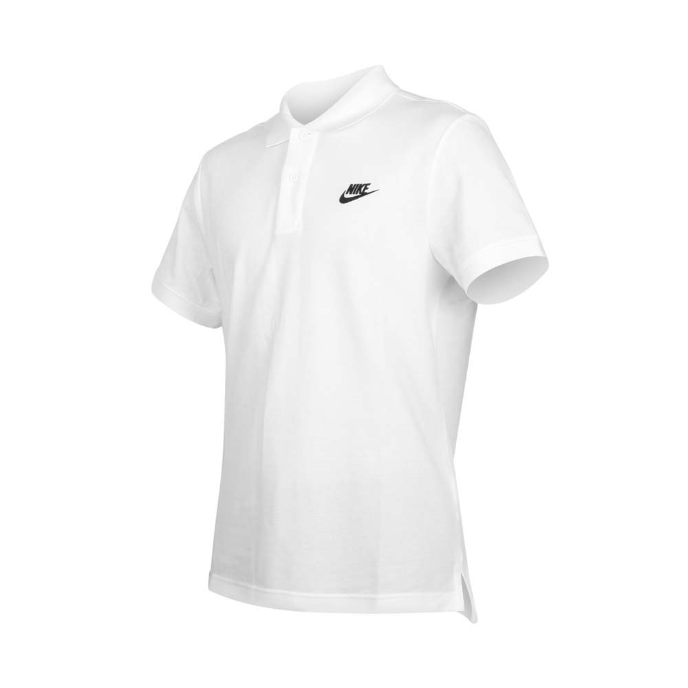 NIKE 男短袖POLO衫-短袖上衣 慢跑 高爾夫 網球 羽球 休閒 純棉 CJ4457-100 白黑