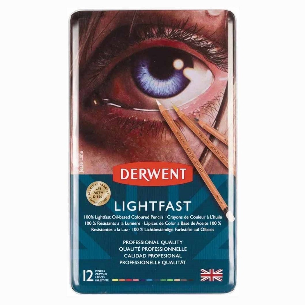 Derwent 達爾文 LIGHTFAST油性12色-鐵盒裝 2302719