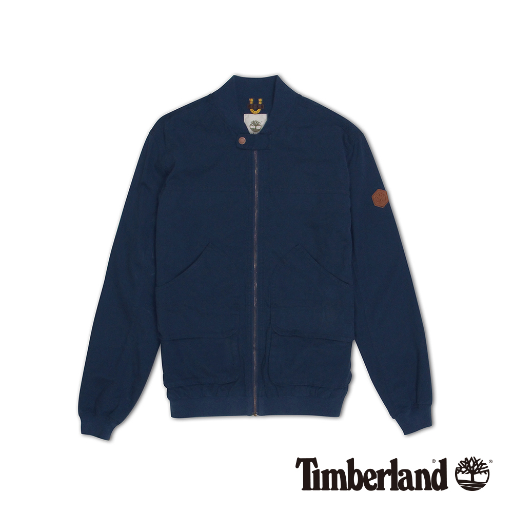 Timberland 男款深寶藍色立領戶外飛行夾克外套|A1DEO