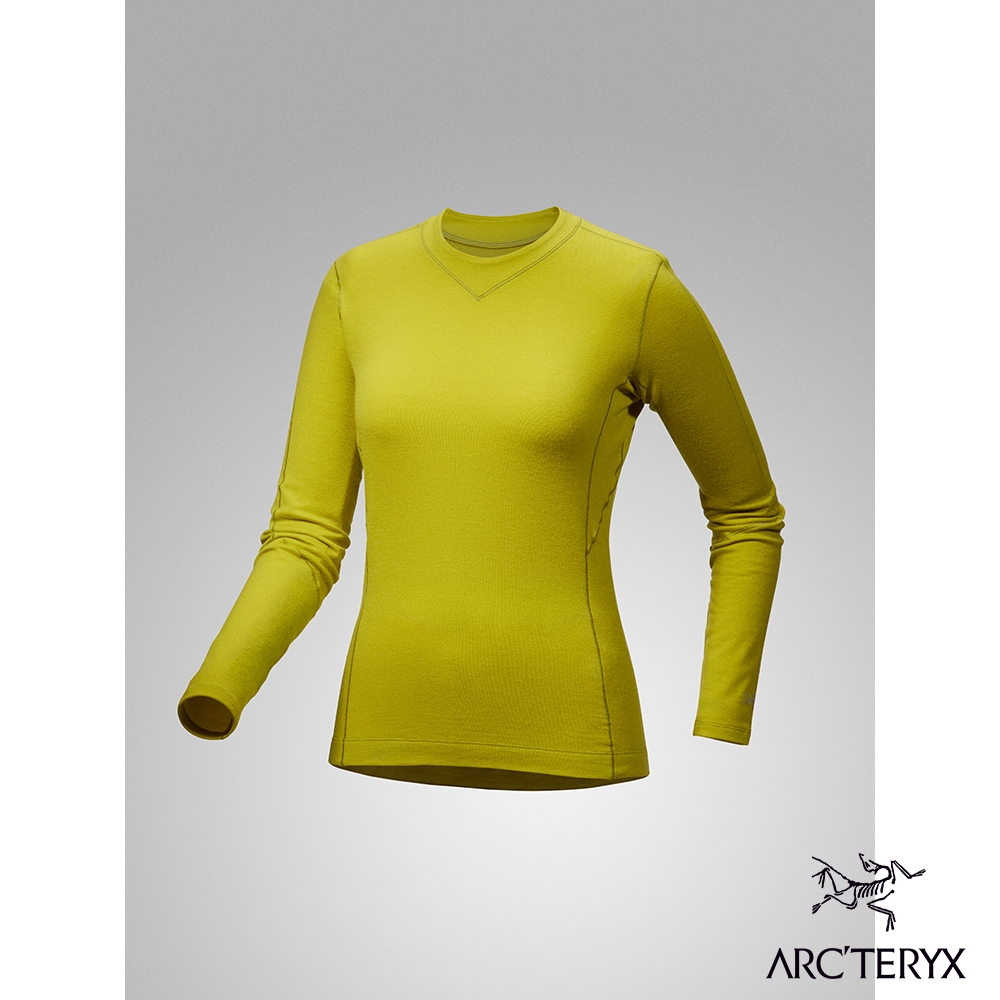 Arcteryx 始祖鳥 女 Rho 羊毛長袖圓領衫 夜光綠