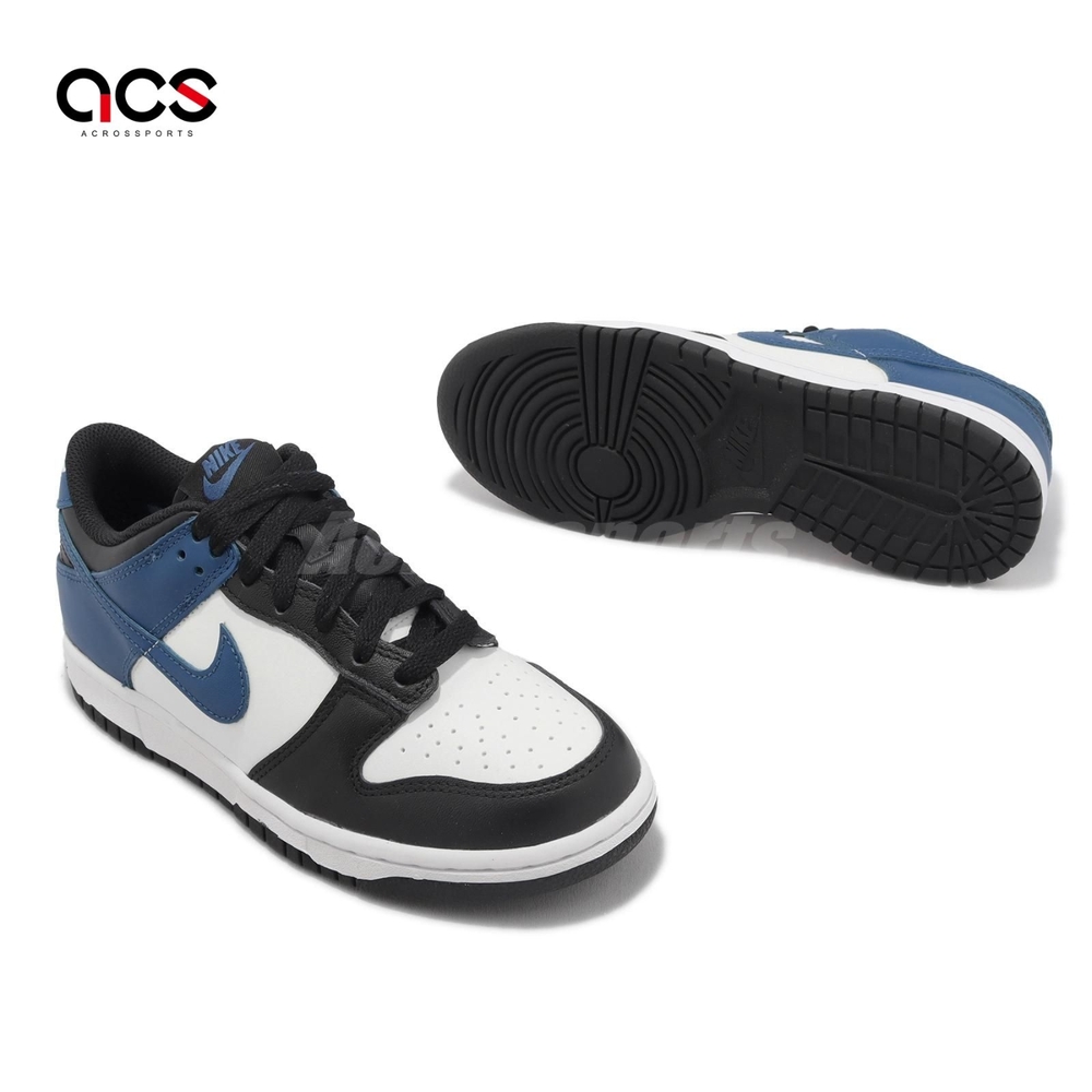 Nike 休閒鞋Dunk Low GS 女鞋大童鞋白黑藍Industrial Blue 經典DH9765