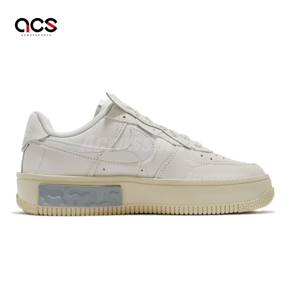 Nike 休閒鞋Wmns Air Force 1 Fontanka 米白灰女鞋AF1 奶油解構厚底