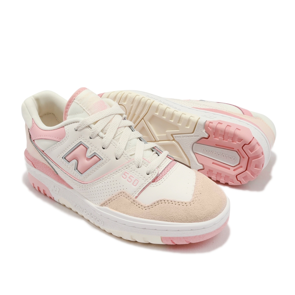 New Balance 休閒鞋550 女鞋白櫻花粉草莓牛奶復古IU 李知恩NB 紐巴倫