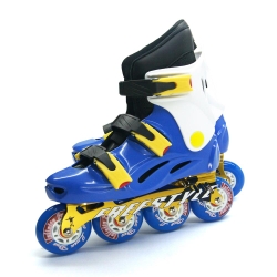 DLD多輪多 鋁合金底座 專業競速直排輪 溜冰鞋 藍白 FS-1 附贈太空背包