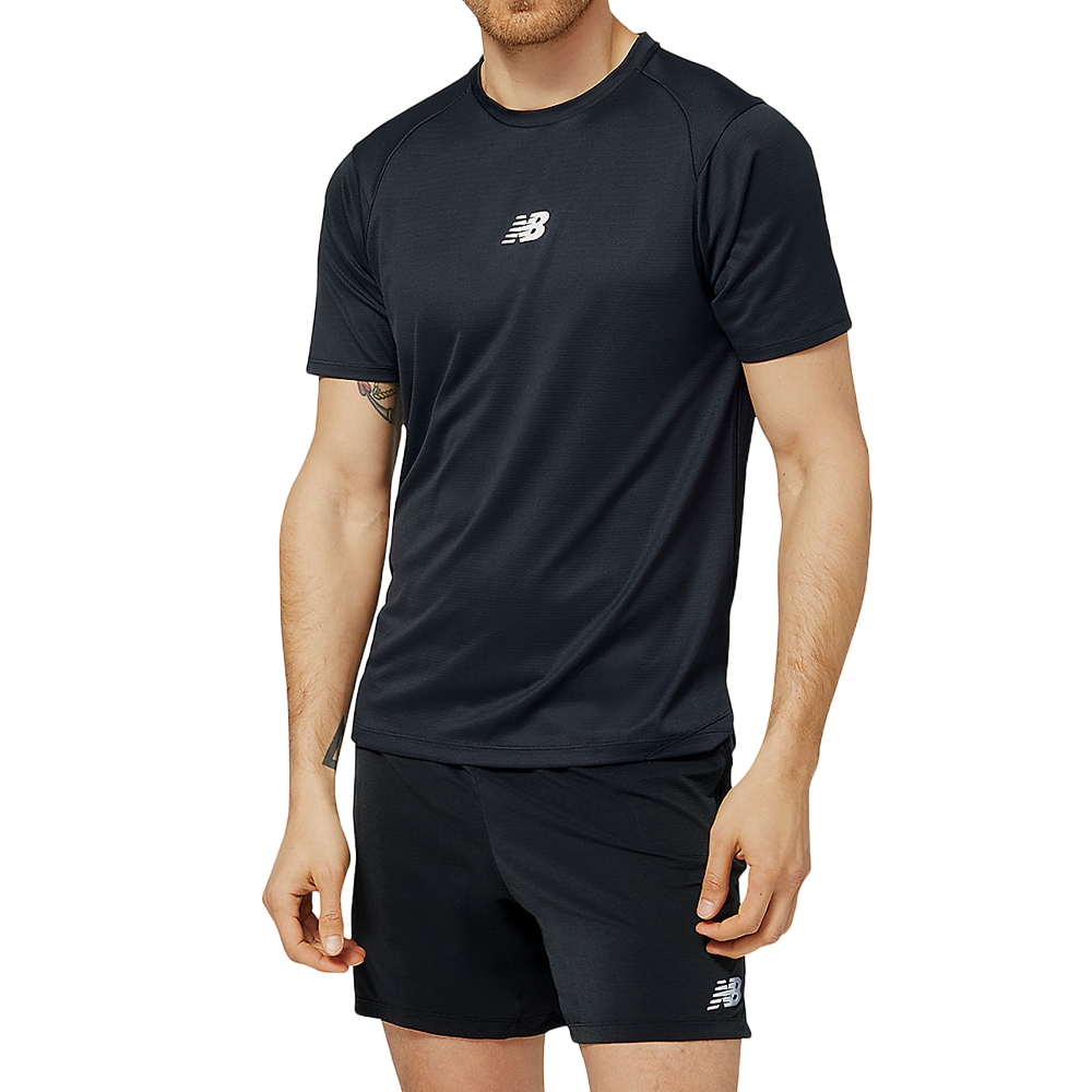 New Balance 男 黑色 訓練 登山 戶外 慢跑 吸濕 排汗 透氣 上衣 短袖 MT23277BK