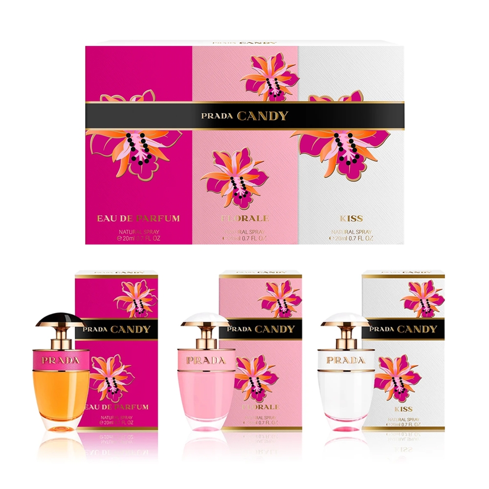 PRADA CANDY香氛禮盒(花花之吻/花花小姐/淘心女郎) 3x20ml