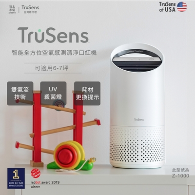 美國 Trusens「口紅機」Z1000 雙氣流UV空氣清淨機 適用6-7坪空間