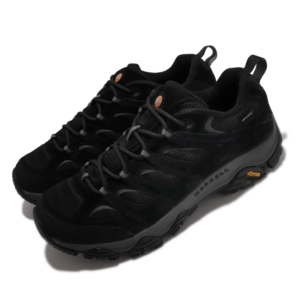 Merrell 戶外鞋 Moab 3 GTX 防水 真皮 運動 男鞋 登山 越野 避震 支撐 耐磨 黃金大底 黑 灰 ML036253