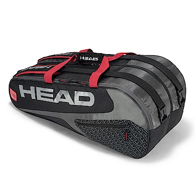 HEAD Elite Supercombi 9支裝球拍袋-紅黑 283729