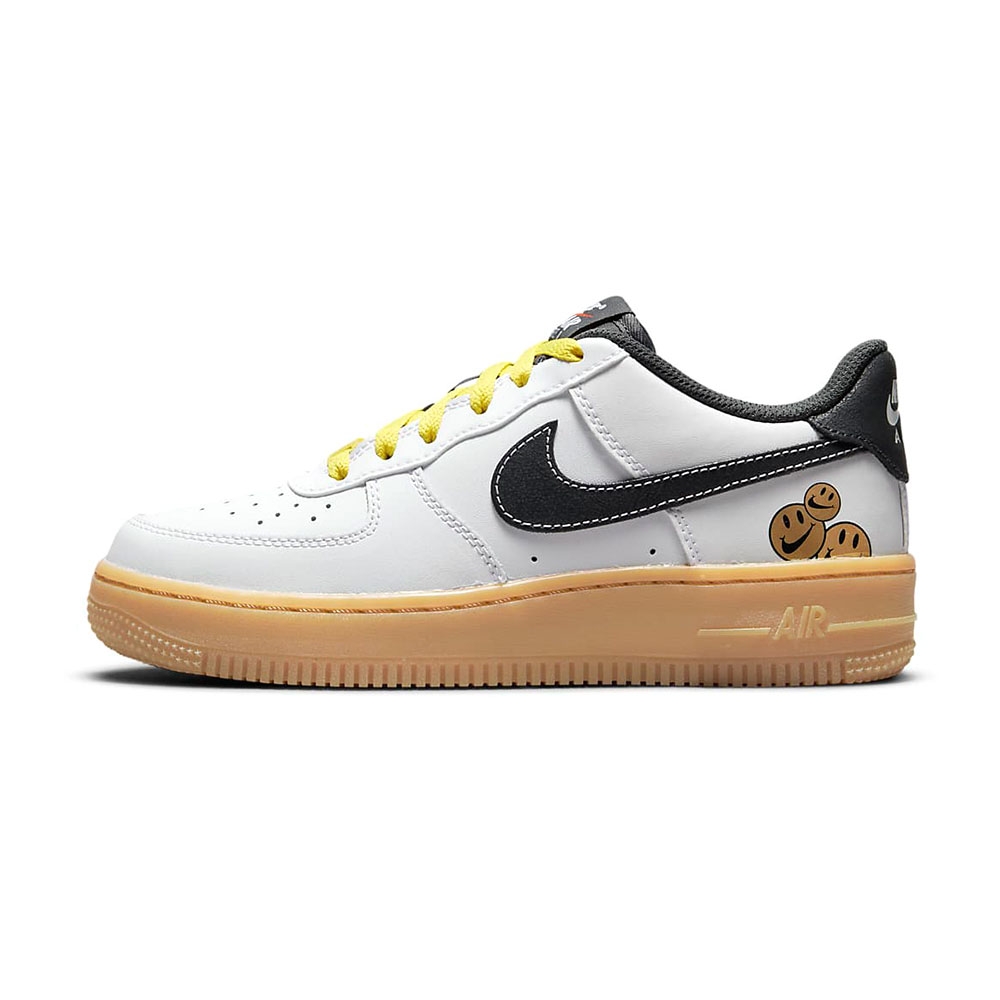 Nike Air Force 1 LV8(GS) 女鞋 大童鞋 白黑色 經典 微笑運動 休閒鞋 DO5854-100