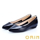 ORIN 都會時尚OL 質感牛皮素面尖頭低跟鞋-霧黑 product thumbnail 1