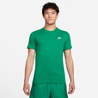 NIKE 上衣 男款 短袖上衣 運動 AS M NSW CLUB TEE 綠 AR4999-365