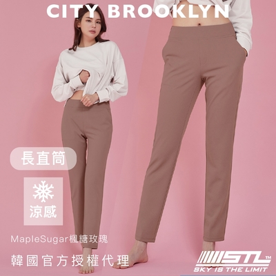 STL yoga 韓國瑜珈 涼感 女 City Brookyln 運動機能 修身 挺磅 直筒 加長+7cm 落地 長褲／MapleSugar楓糖玫瑰