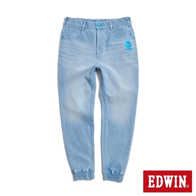 EDWIN EDGE x JERSEYS迦績 超彈力錐形束口牛仔褲-男-石洗藍