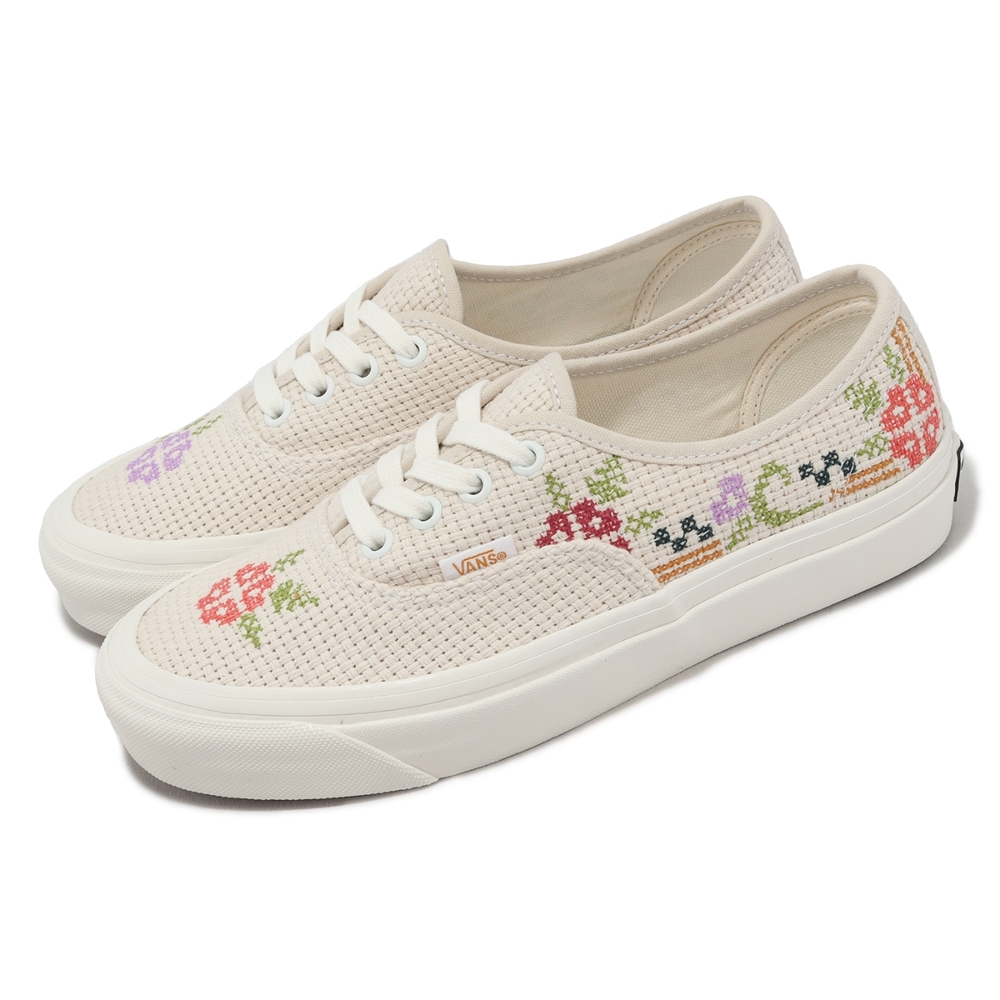 Vans 休閒鞋 Authentic 44 DX 男鞋 女鞋 米白 彩色 花卉 編織 安納海姆 低筒 VN0A5KX42VZ