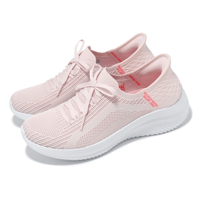 Skechers 休閒鞋 Ultra Flex 3 Slip-Ins 女鞋 粉 白 輕量 避震 套入式 健走鞋 149710LTPK