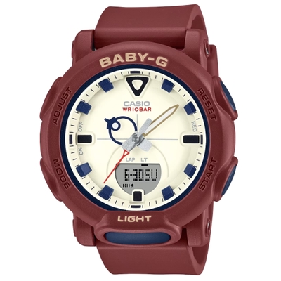 CASIO 卡西歐 BABY-G 復古流行 啞光色彩 雙顯腕錶 棕 BGA-310RP-4A_41.8mm