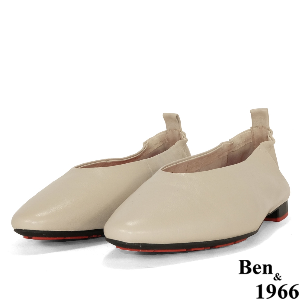 Ben&1966高級頭層羊皮舒適包鞋-杏(206062)
