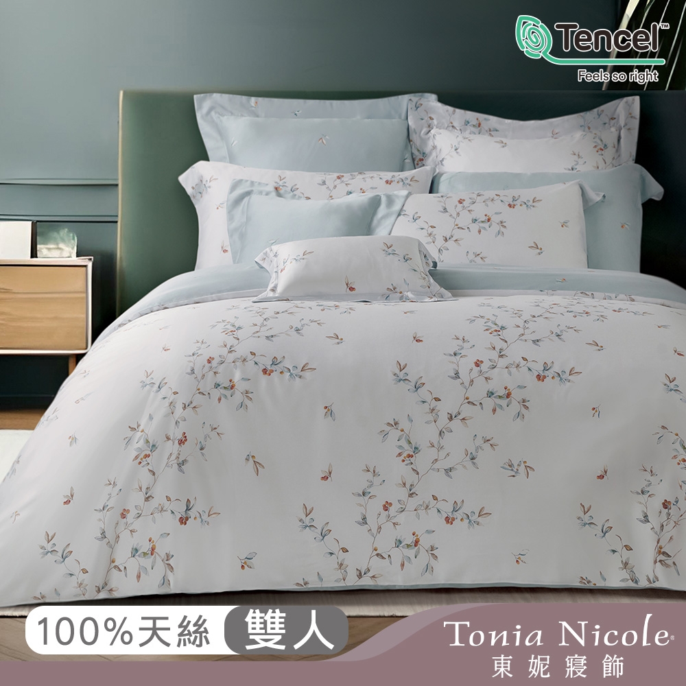 Tonia Nicole 東妮寢飾 青檸果香環保印染100%萊賽爾天絲被套床包組(雙人)-活動品