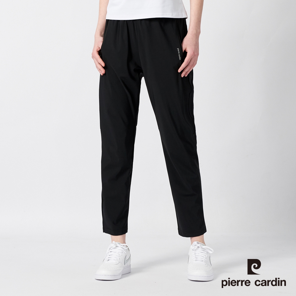 Pierre Cardin皮爾卡登 男女款 冰絲涼感透氣彈力機能褲(多款任選) (女款-黑色)