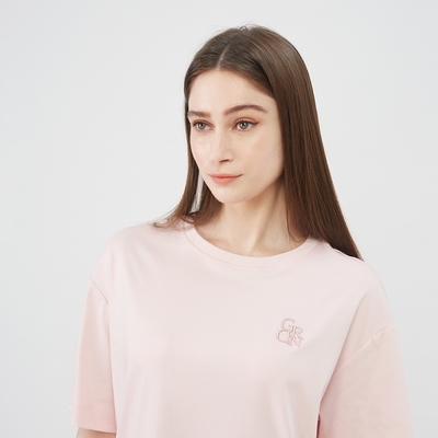 giordano 女裝純棉圓領奢華棉tee - 30 朦朧粉紅