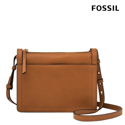 【FOSSIL】Taryn 真皮斜背方包-金棕色 ZB1894216