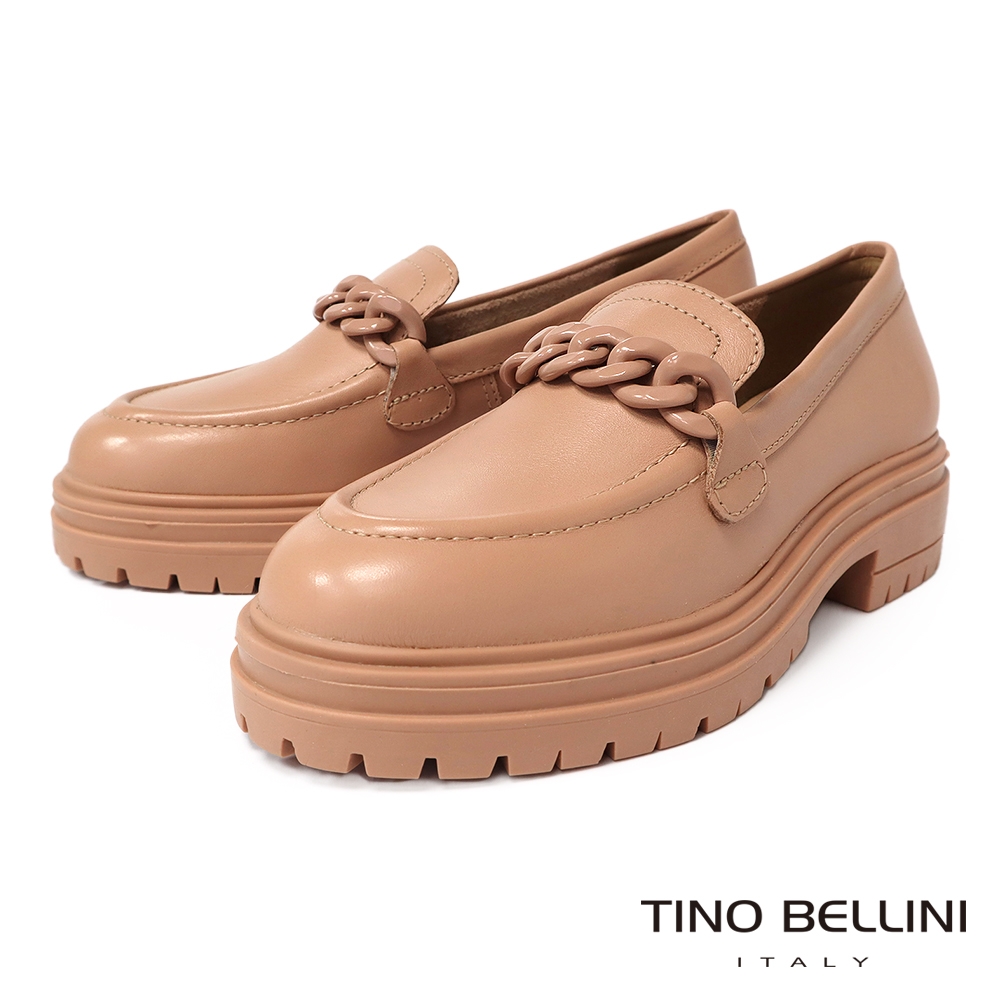 Tino Bellini 巴西進口厚底鎖鍊樂福鞋FZLV006(裸膚)