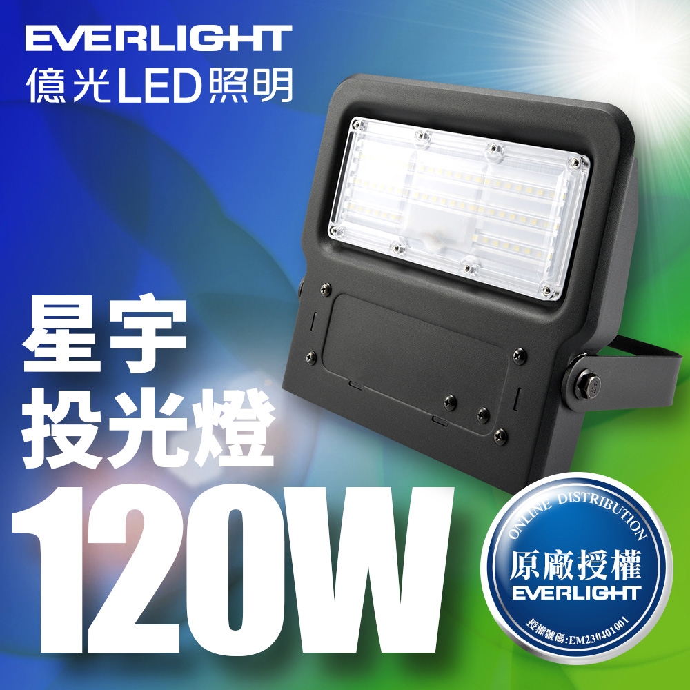 【億光EVERLIGHT】LED 星宇 120W 全電壓 IP65 投光燈(白光/黃光)