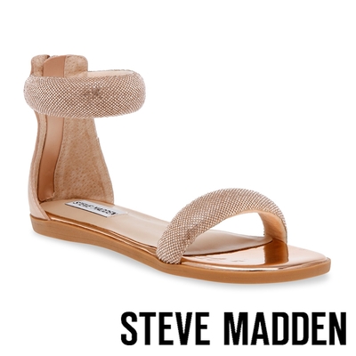 STEVE MADDEN-INFUSE-R 水鑽一字帶平底涼鞋-金銅色