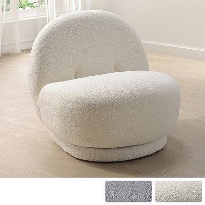 Boden-法拉泰迪羊羔毛絨布造型休閒單人沙發椅(兩色可選)