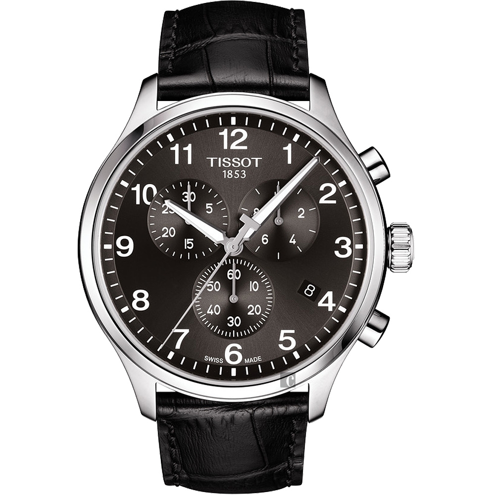 TISSOT 天梭 官方授權 韻馳系列 Chrono XL計時手錶-灰x黑/45mm T1166171605700