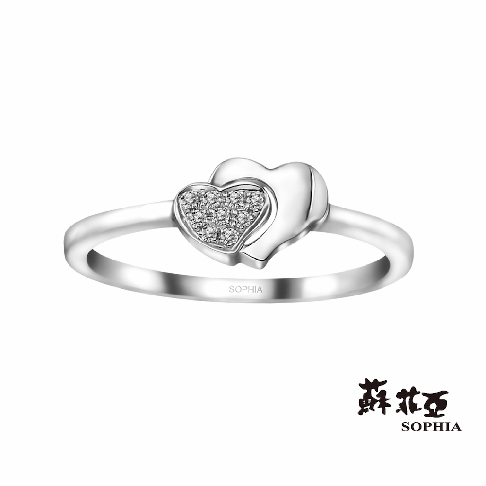蘇菲亞 SOPHIA - 心心相印 18WK 鑽石戒指