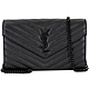 YSL Saint Laurent Monogram 大型 全黑款V紋魚子醬牛皮可拆鍊帶手拿/斜背包 product thumbnail 1