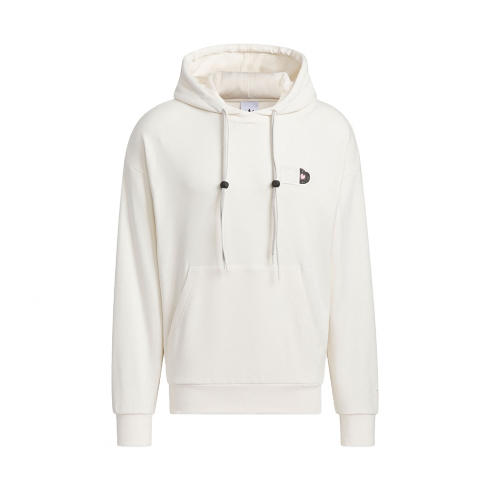 adidas 帽T V-DAY Hoodie 男款 米白 粉 寬鬆 抽繩 袋鼠口袋 連帽上衣 愛迪達 JE3474