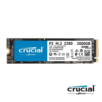美光 Micron Crucial P2 2000G NVMe M.2 PCIe 2280 SSD 固態硬碟 2TB