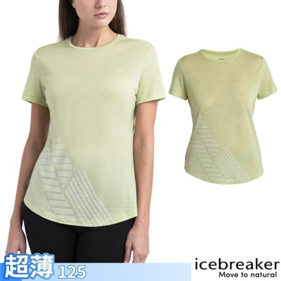 【Icebreaker】女 美麗諾羊毛 Sphere III Cool-Lite 圓領短袖上衣(高峰探索)-125.T恤_IB0A56YL-B76 青蘋果綠