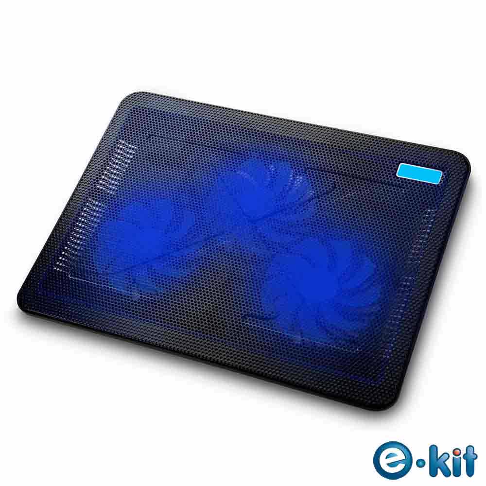 逸奇e-Kit 110mm 超靜音三風扇筆電散熱墊CKT-C3_BK