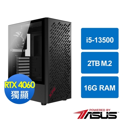 華碩B760平台[幽影鬥士]i5-13500/16G/RTX 4060/2TB_M2