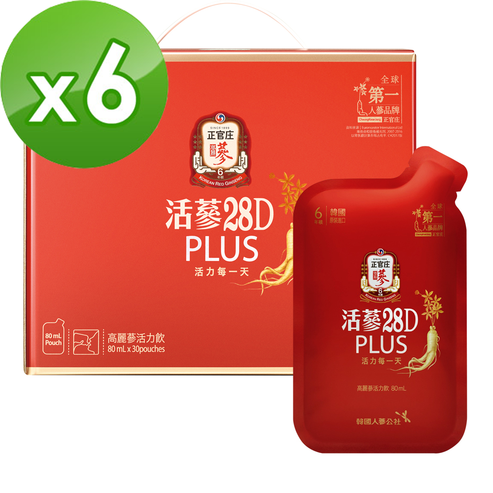 【正官庄】活蔘28DPLUS(80mlx30包)/盒x6盒