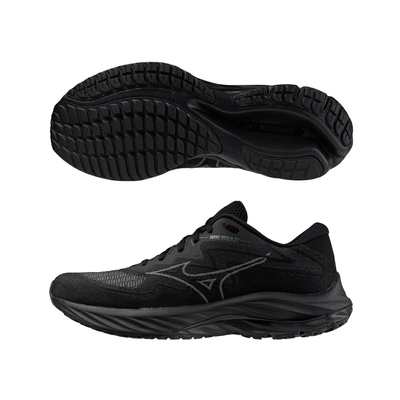 MIZUNO 美津濃 慢跑鞋 男鞋 運動鞋 緩震 一般型 超寬楦 RIDER SSW 黑 J1GC237652