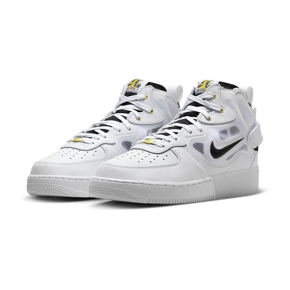 Nike AIR FORCE 1 MID REACT 男鞋白色經典高筒魔鬼氈皮革休閒鞋DQ7668