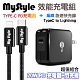 MyStyle 20W Type-C 輸出PD閃充充電器+MyStyle Type-C to Lightning 耐彎折編織PD傳輸充電線-黑色組 product thumbnail 1