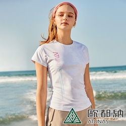 【ATUNAS 歐都納】女款Polygiene抑菌抗臭涼感短袖T恤A1TS2106W冰霜白/防曬透氣/吸濕排汗