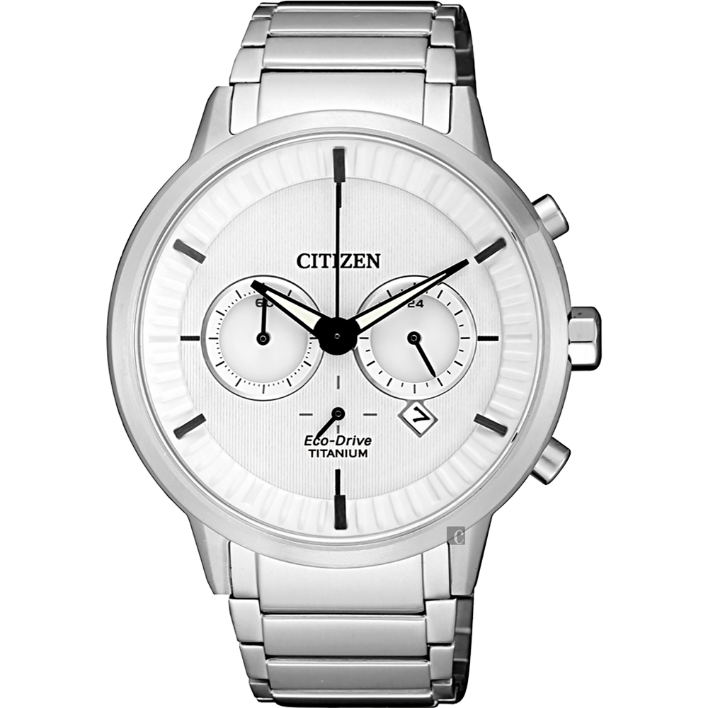 CITIZEN 星辰 光動能 鈦 簡約計時手錶-白x銀/41.5mm CA4400-88A