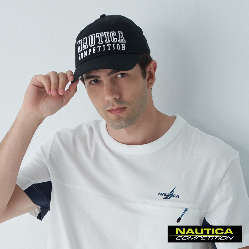 Nautica 潮流品牌LOGO休閒帽-黑