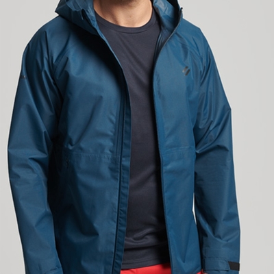 SUPERDRY 男裝 運動外套 防水外套 WATERPROOF JACKET 藍