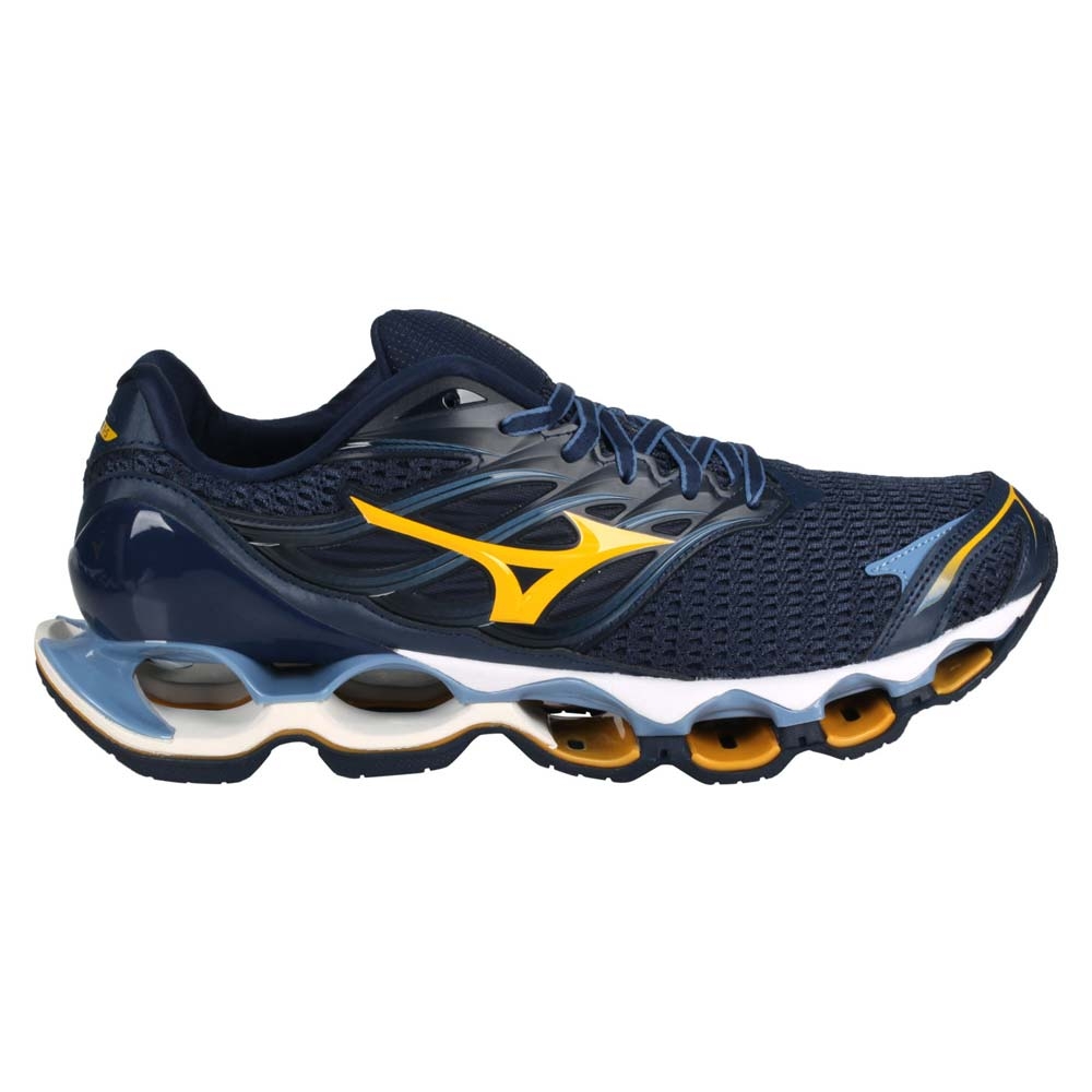 MIZUNO WAVE PROPHECY 11 S 男慢跑鞋-避震美津濃J1GC224945 丈青黃 