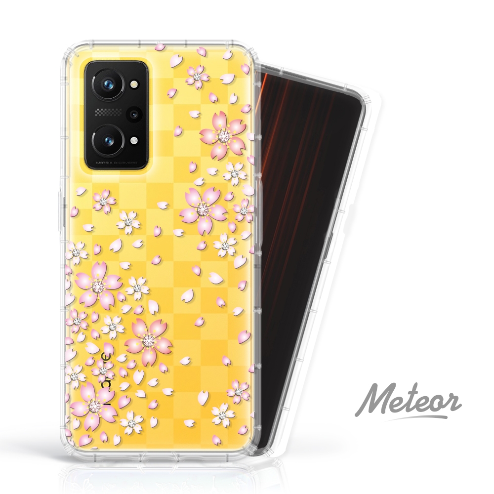 Meteor realme GT Neo 3T / Neo 2 奧地利水鑽彩繪防摔殼 - 櫻花